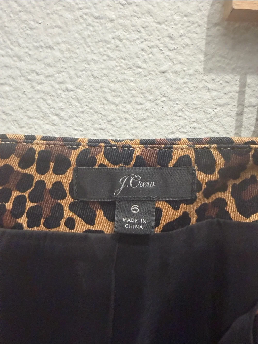 J.Crew Leopard Print Pencil Skirt - Black & Tan Sz 6